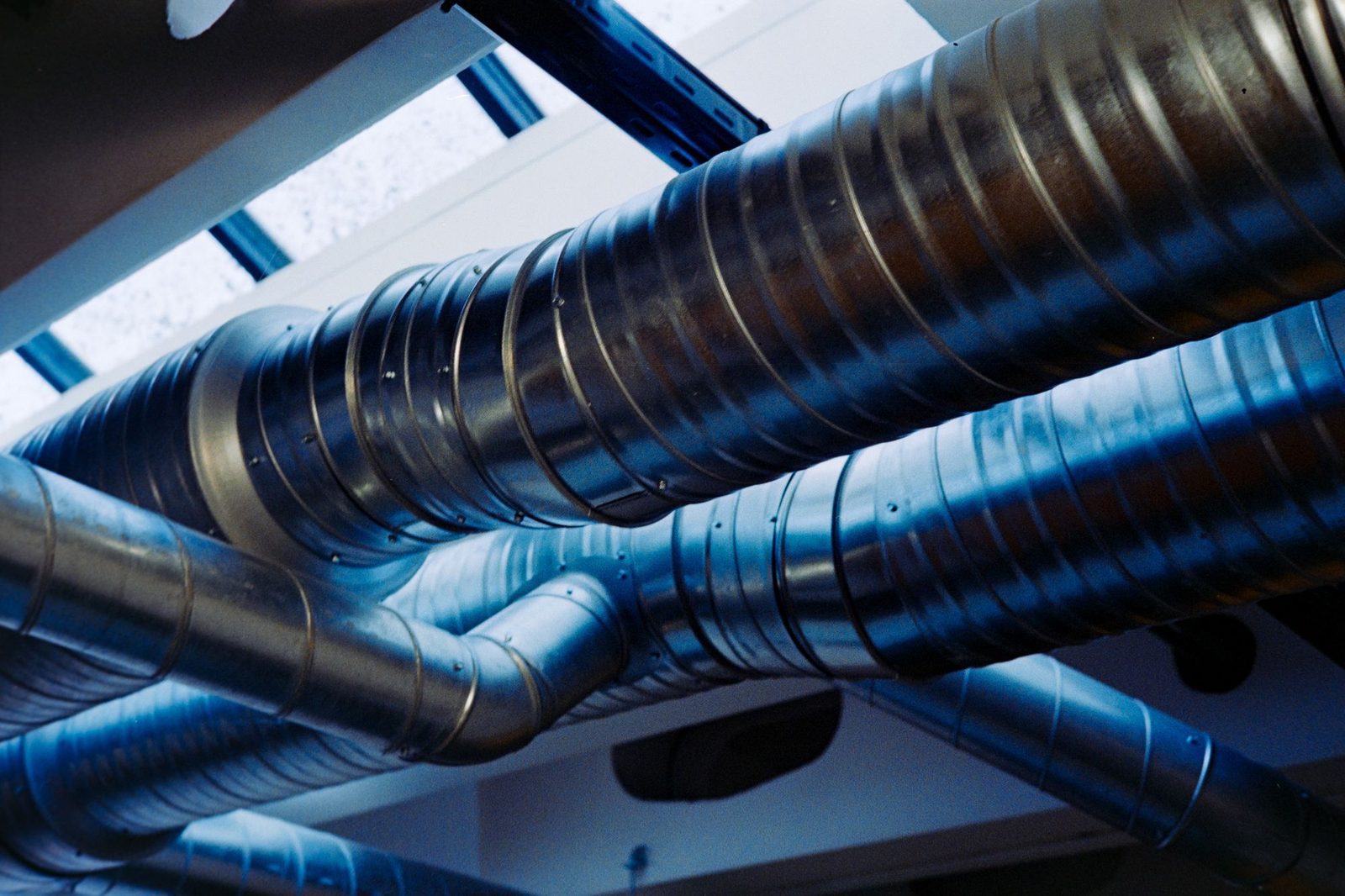 Clean metal ductwork inside a home air system
